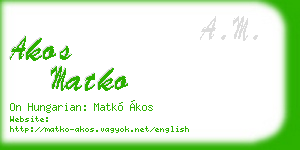 akos matko business card